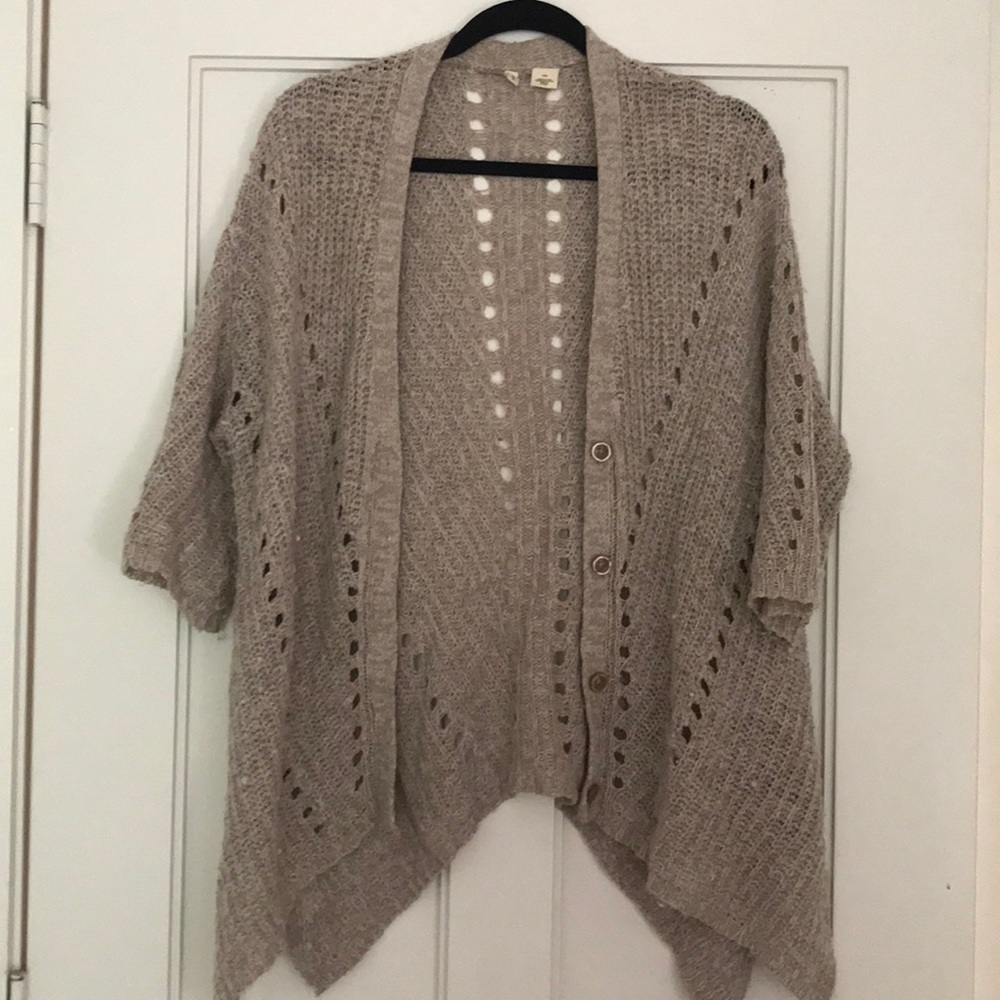 Moth 3/4 Sleeve Tan Cardigan (Anthropologie)